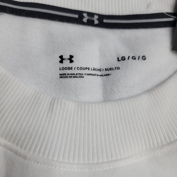 Under Armour Women's Sweatshirt Vented Mesh Sides Size Large White Black Loose - Picture 4 of 9